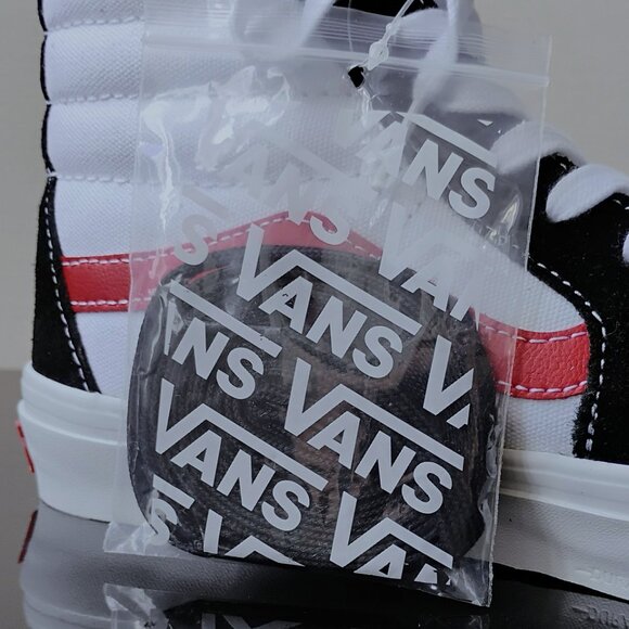 Vans Sk8-Hi Skate Sneakers Men Vans Men\'s Skate Sk8-Hi Athletic Suede / Canvas Sneaker in Striking Black / Red